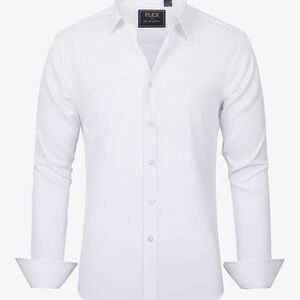 Men's White Slim-Fit Dress Shirt